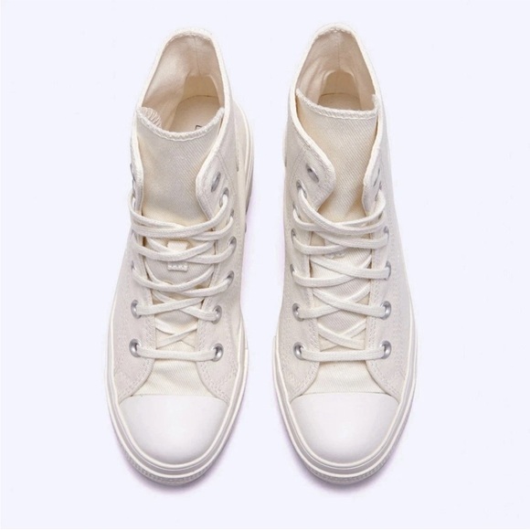 Converse Women's Cream High-Top Block Heel Sneakers - Picture 4 of 6